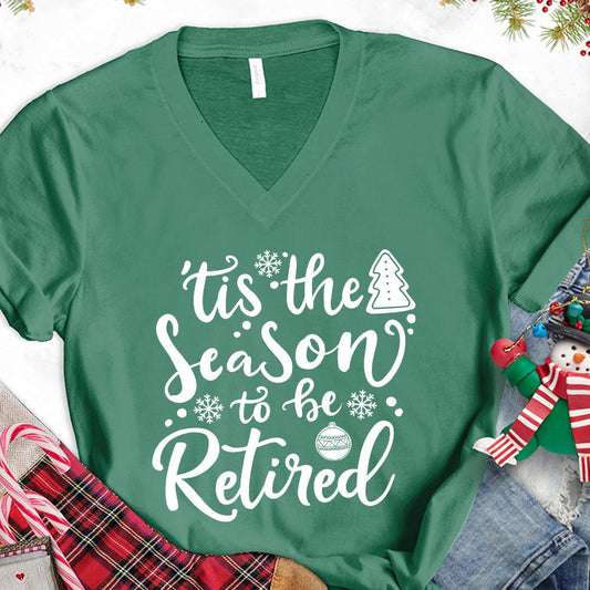 Tis The Season To Be Retired Version 2 V-Neck - Brooke & Belle