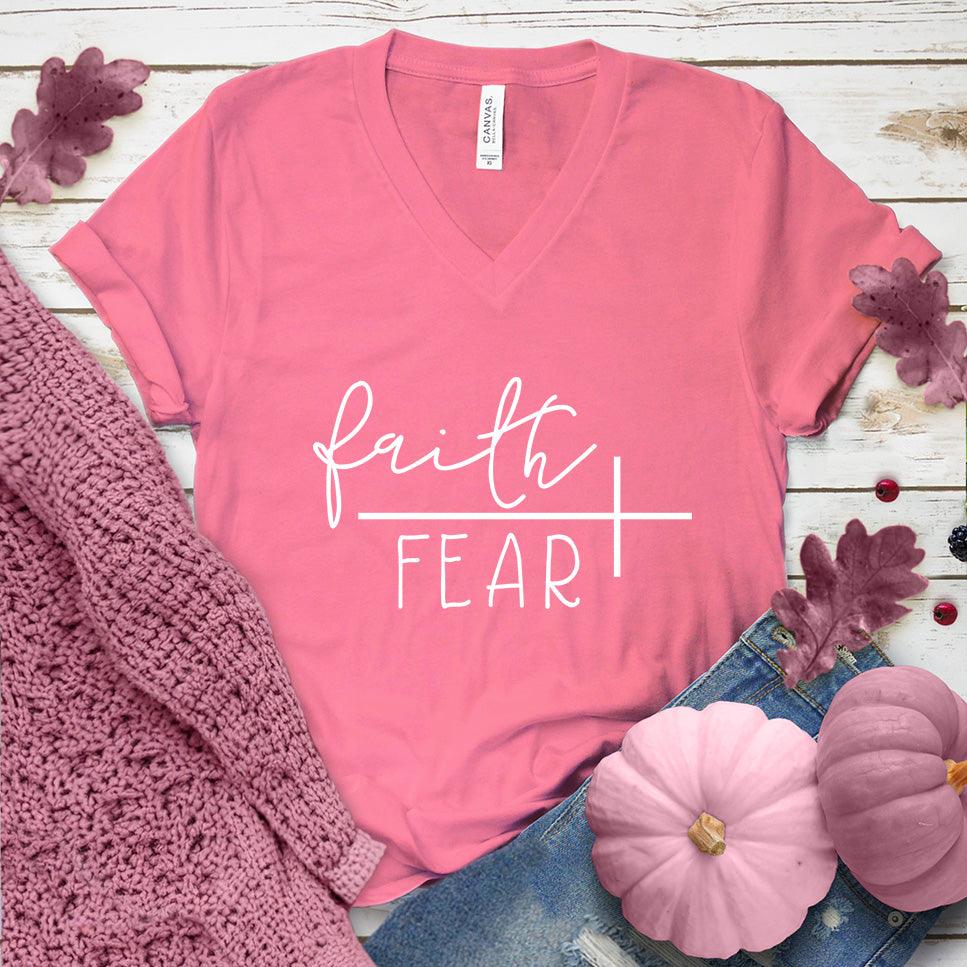 Faith Over Fear Forever V-Neck Pink Edition - Brooke & Belle