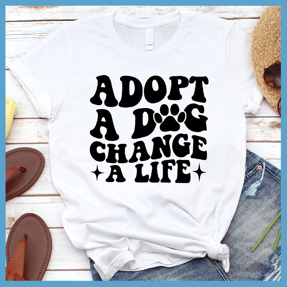 Adopt A Dog Change A Life Retro T-Shirt