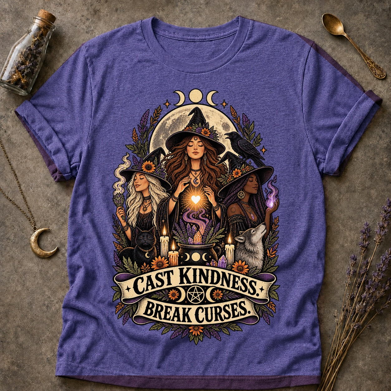 Break Curses T-shirt - Heather Purple - Brooke & Belle