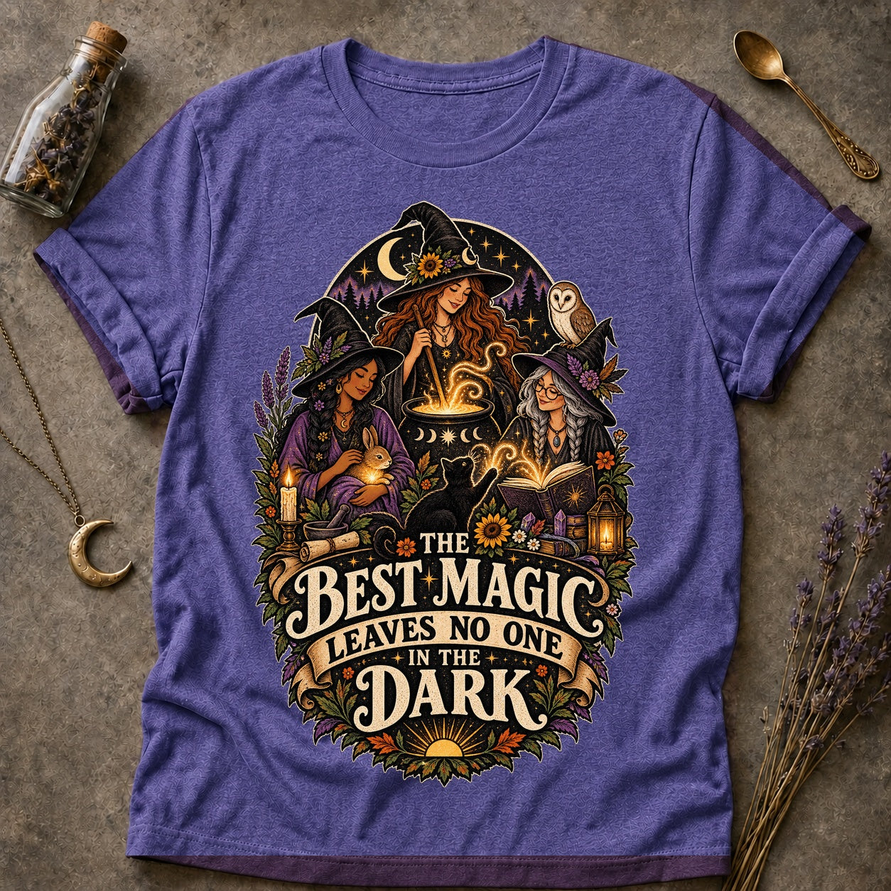 No One In The Dark T-shirt - Heather Purple - Brooke & Belle