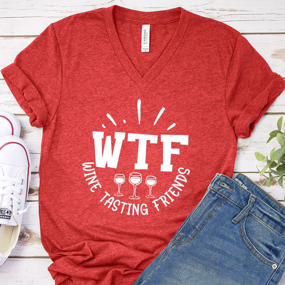 WTF Wine Tasting Friends V-neck