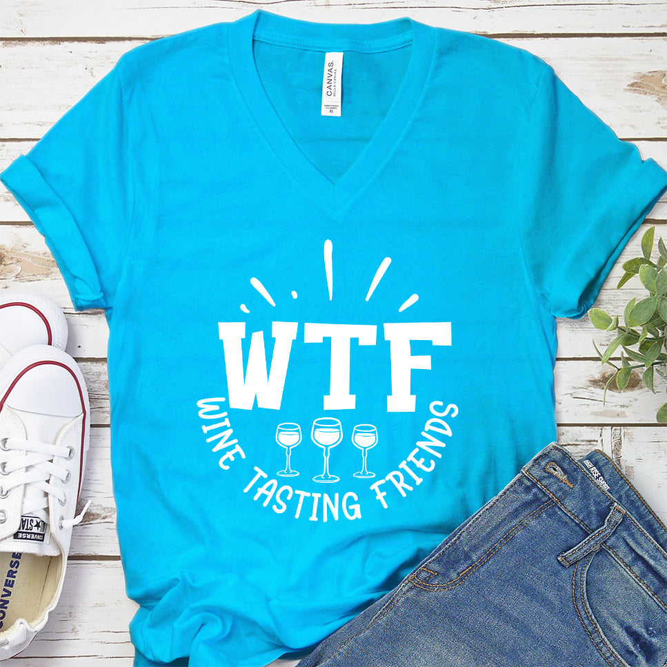 WTF Wine Tasting Friends V-neck