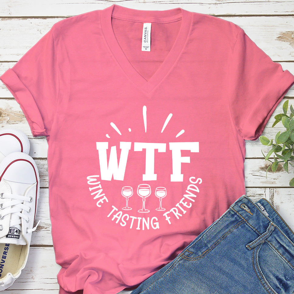 WTF Wine Tasting Friends V-neck