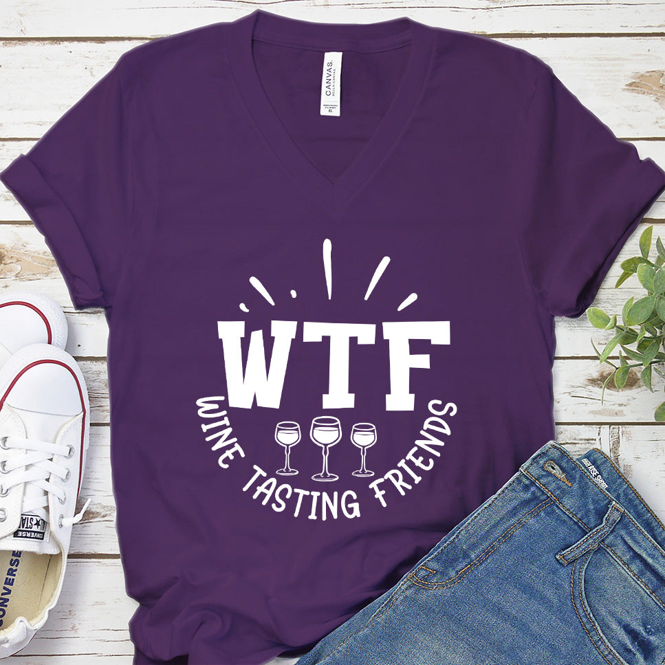 WTF Wine Tasting Friends V-neck