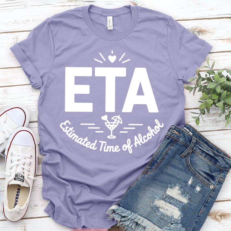 ETA Estimated Time of Arrival: Wine O'Clock T-Shirt - Dark Lavender - Brooke & Belle
