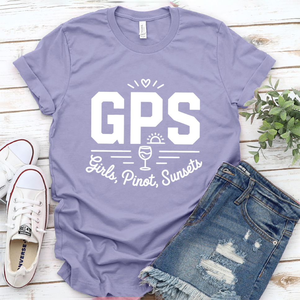 GPS Girls, Pinot, Sunsets T-Shirt - Dark Lavender - Brooke & Belle