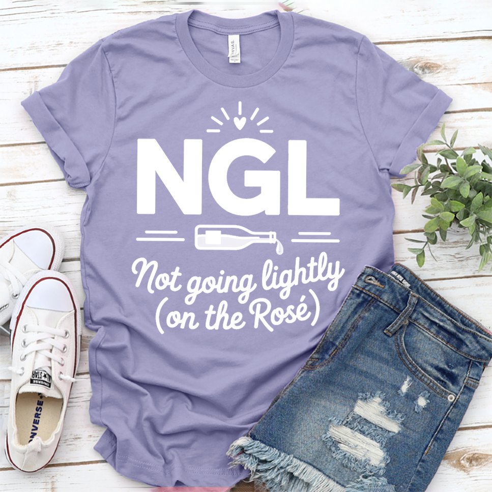 NGL Not Going Lightly (On The Rosé) T-Shirt - Dark Lavender - Brooke & Belle