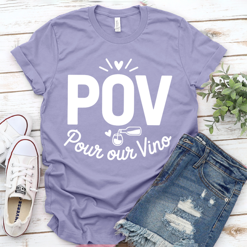 POV Pour Our Vino T-Shirt - Dark Lavender - Brooke & Belle