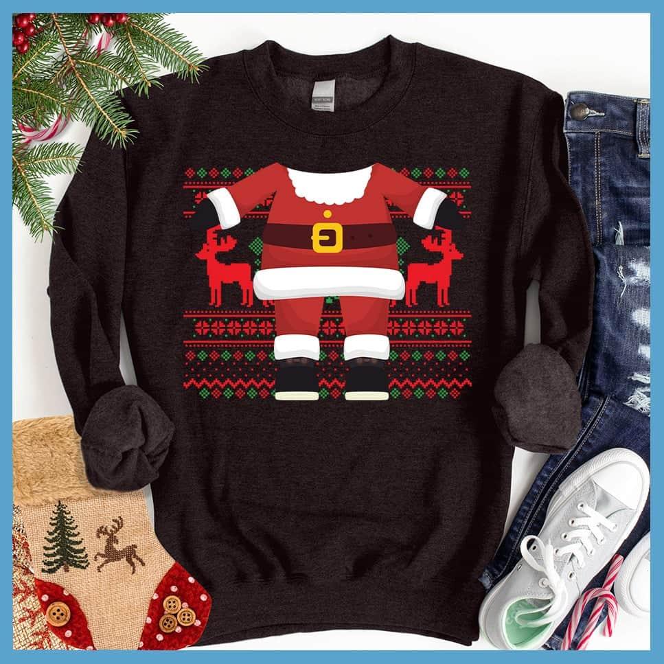 Santa Head Ugly Christmas Colored Print Sweatshirt