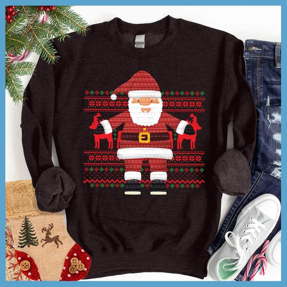 Happy Santa Ugly Christmas Colored Print Sweatshirt - Brooke & Belle