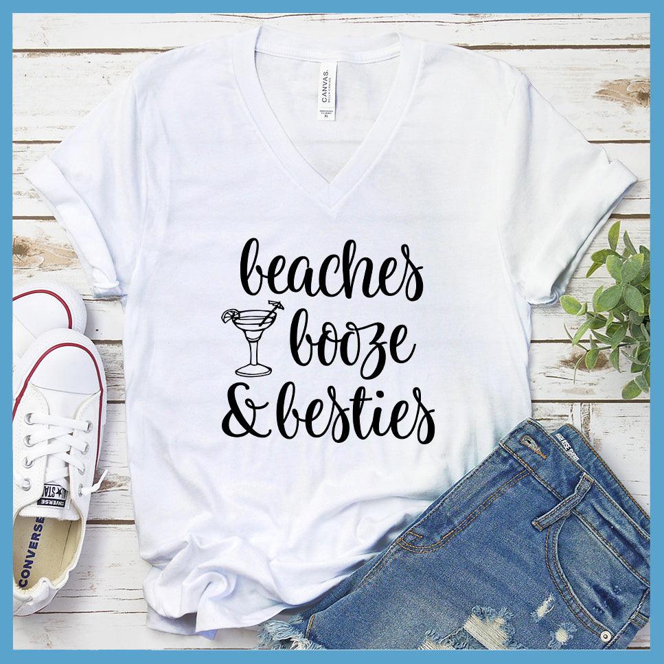 Beaches Booze and Besties Version 1 V-neck - Brooke & Belle