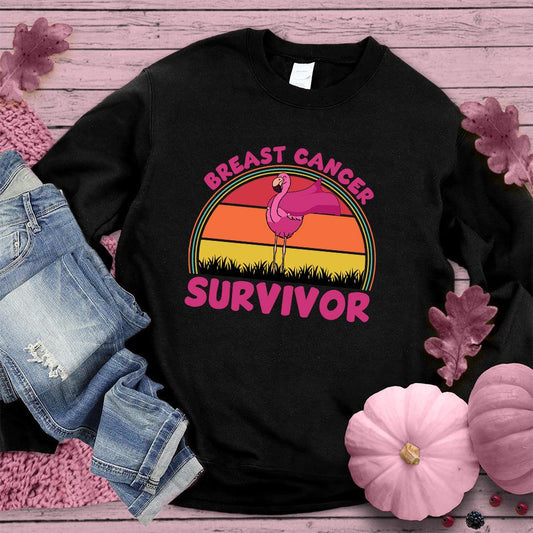 Breast Cancer Survivor Flamingo Colored Edition Sweatshirt - Brooke & Belle