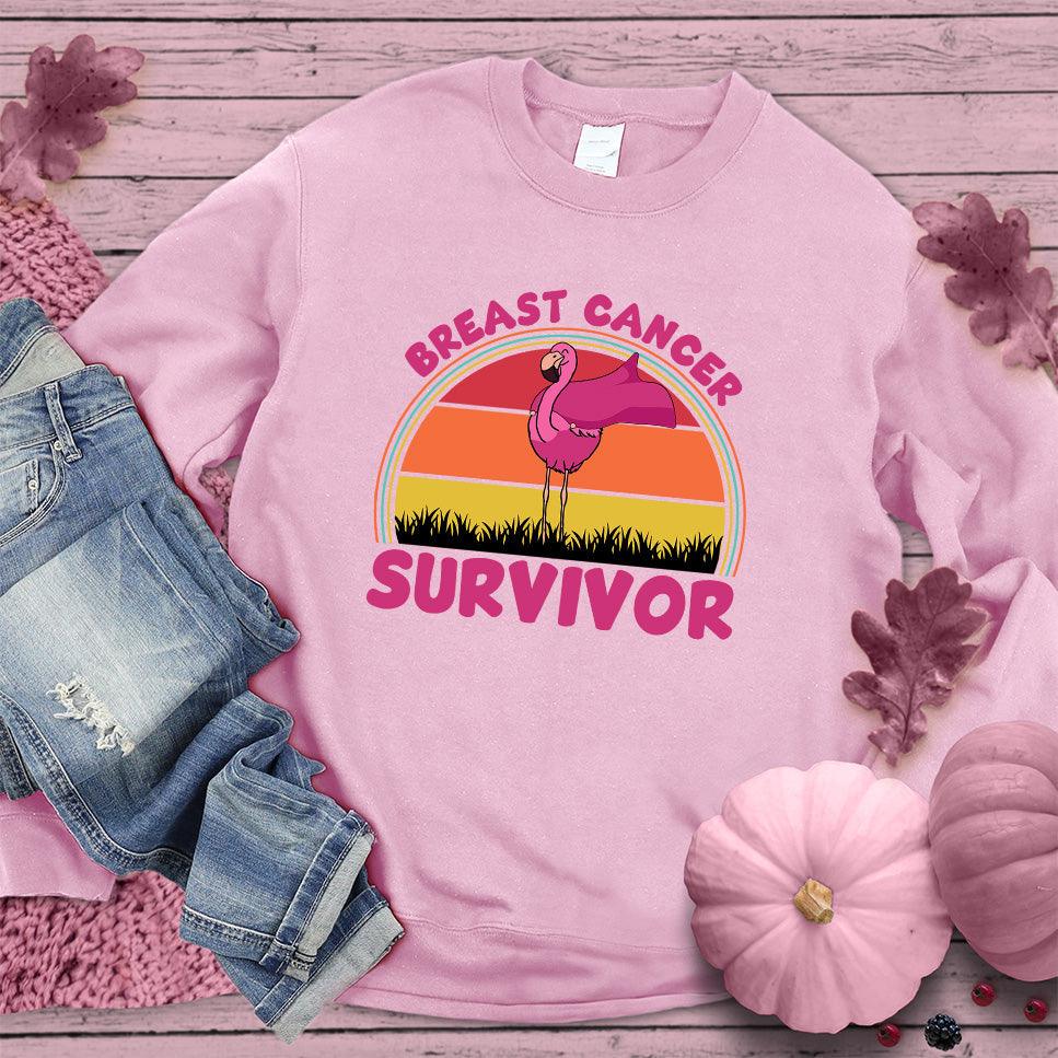 Breast Cancer Survivor Flamingo Colored Edition Sweatshirt - Brooke & Belle