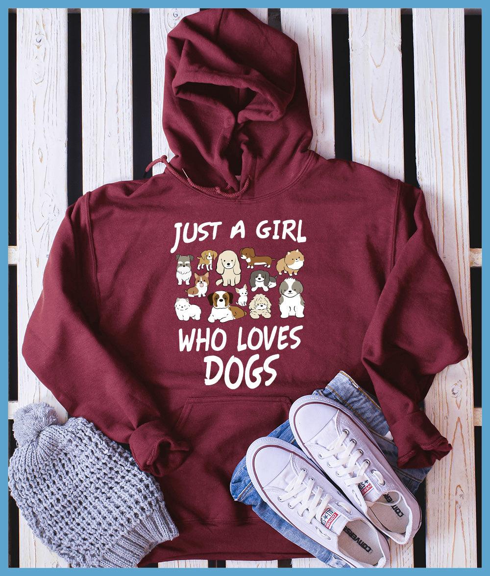 Just A Girl Who Loves Dogs Colored Print Hoodie - Brooke & Belle