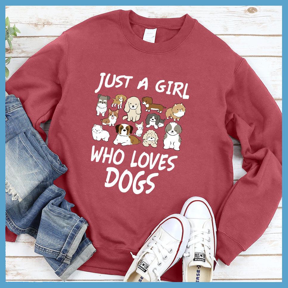 Just A Girl Who Loves Dogs Colored Print Sweatshirt - Brooke & Belle