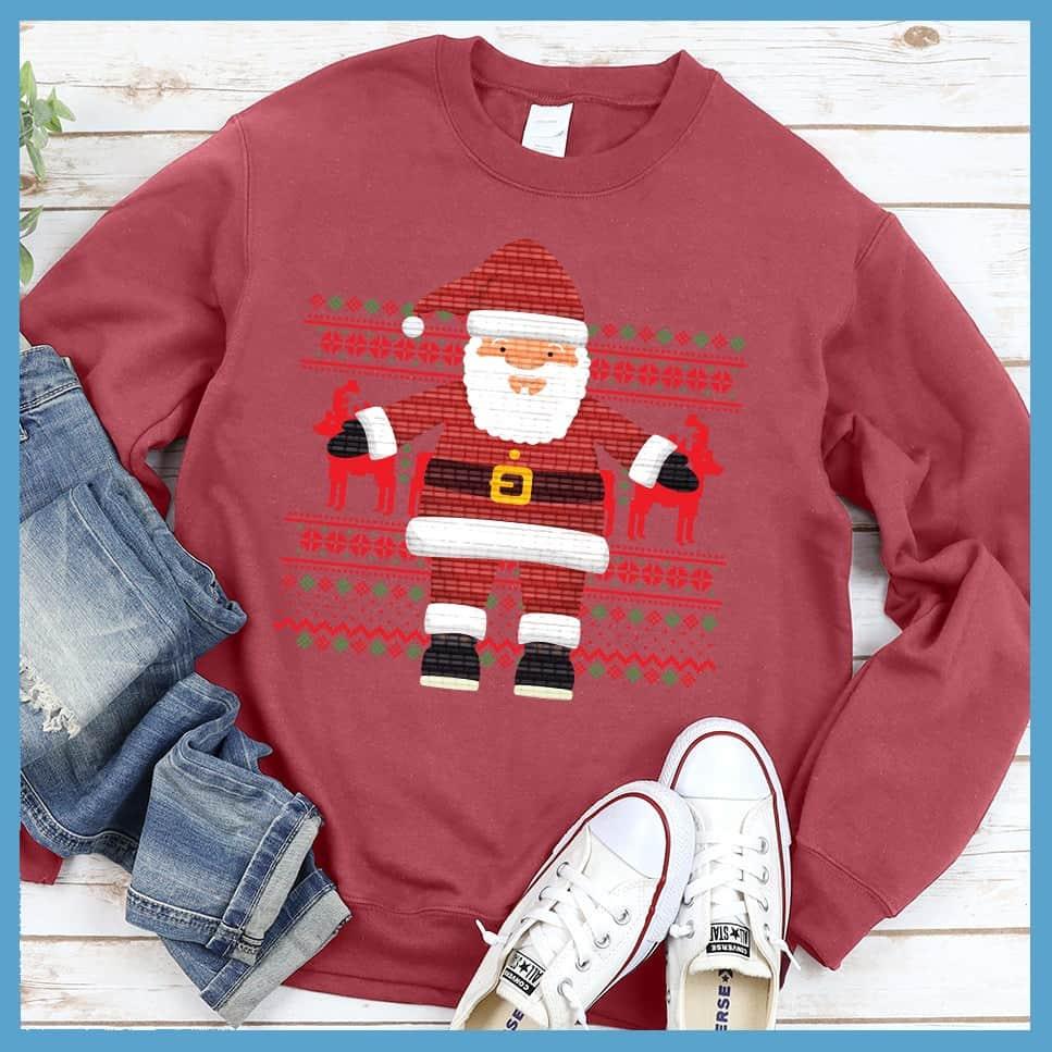 Happy Santa Ugly Christmas Colored Print Sweatshirt - Brooke & Belle