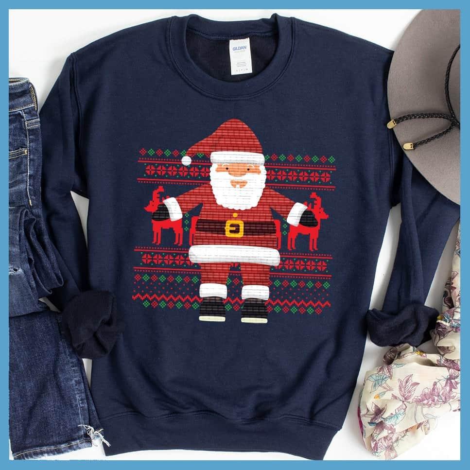 Happy Santa Ugly Christmas Colored Print Sweatshirt - Brooke & Belle
