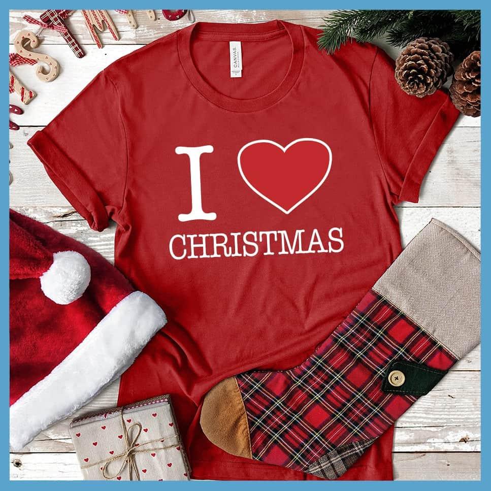 I Heart Christmas Colored Print T-Shirt