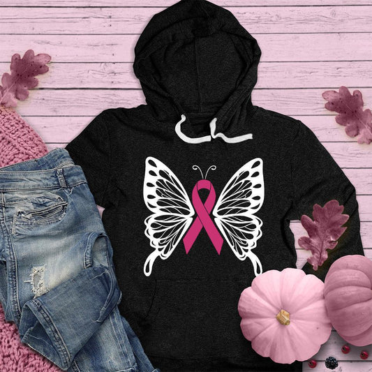 Cancer Ribbon Butterfly Colored Edition Hoodie - Brooke & Belle