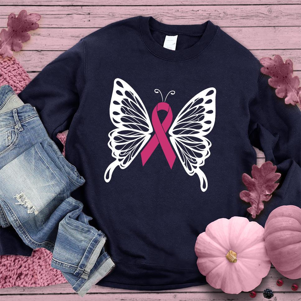 Cancer Ribbon Butterfly Colored Edition Sweatshirt - Brooke & Belle