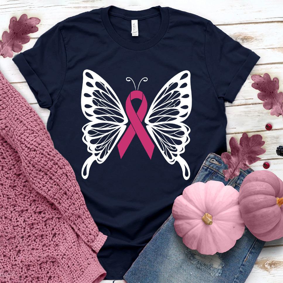 Cancer Ribbon Butterfly Colored Edition T-Shirt - Brooke & Belle