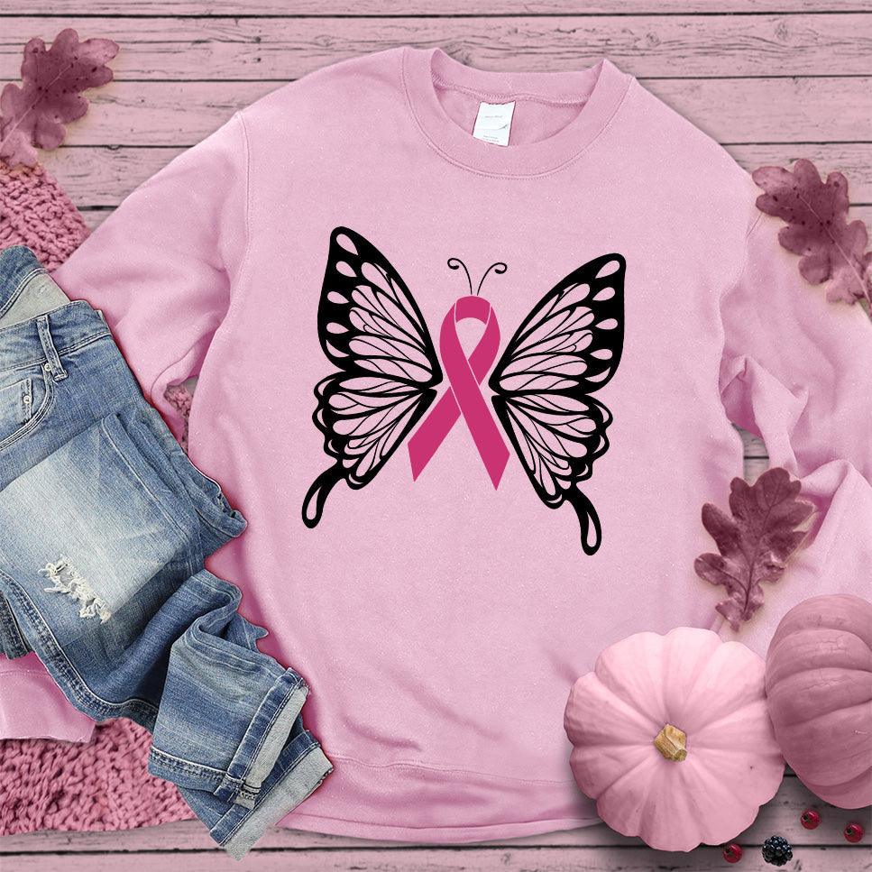 Cancer Ribbon Butterfly Colored Edition Sweatshirt - Brooke & Belle