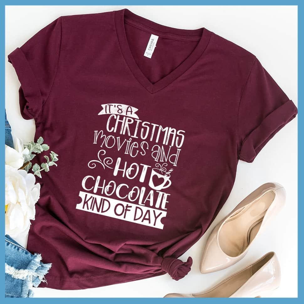 Christmas Movies And Hot Chocolate V-Neck - Brooke & Belle