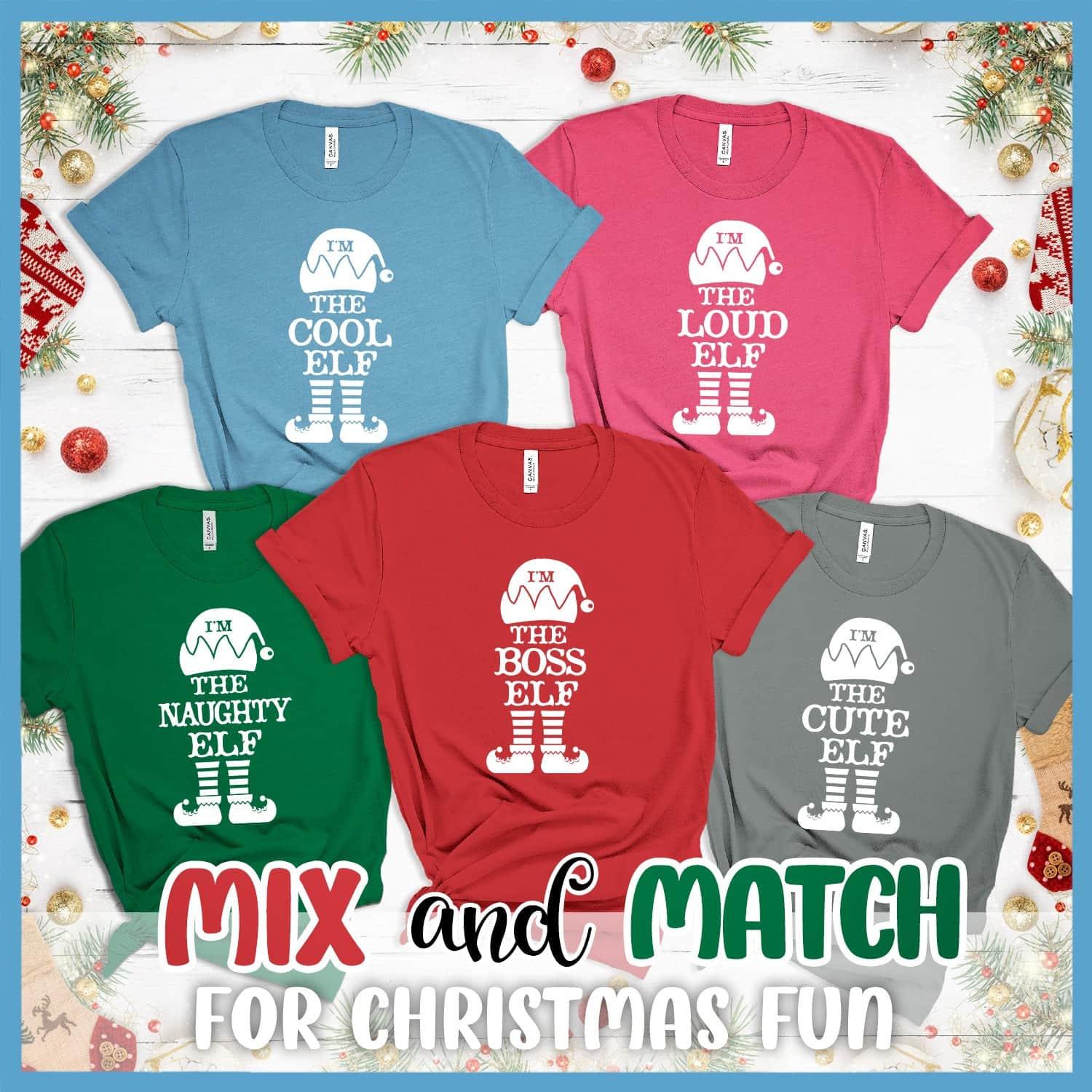 Naughty Christmas Elf Family Group T-Shirt - Brooke & Belle