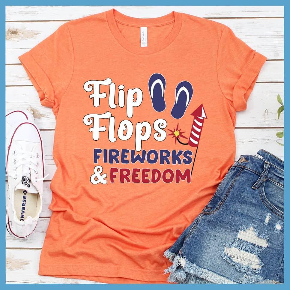 Flip Flops Fireworks and Freedom Colored Print T-Shirt - Brooke & Belle