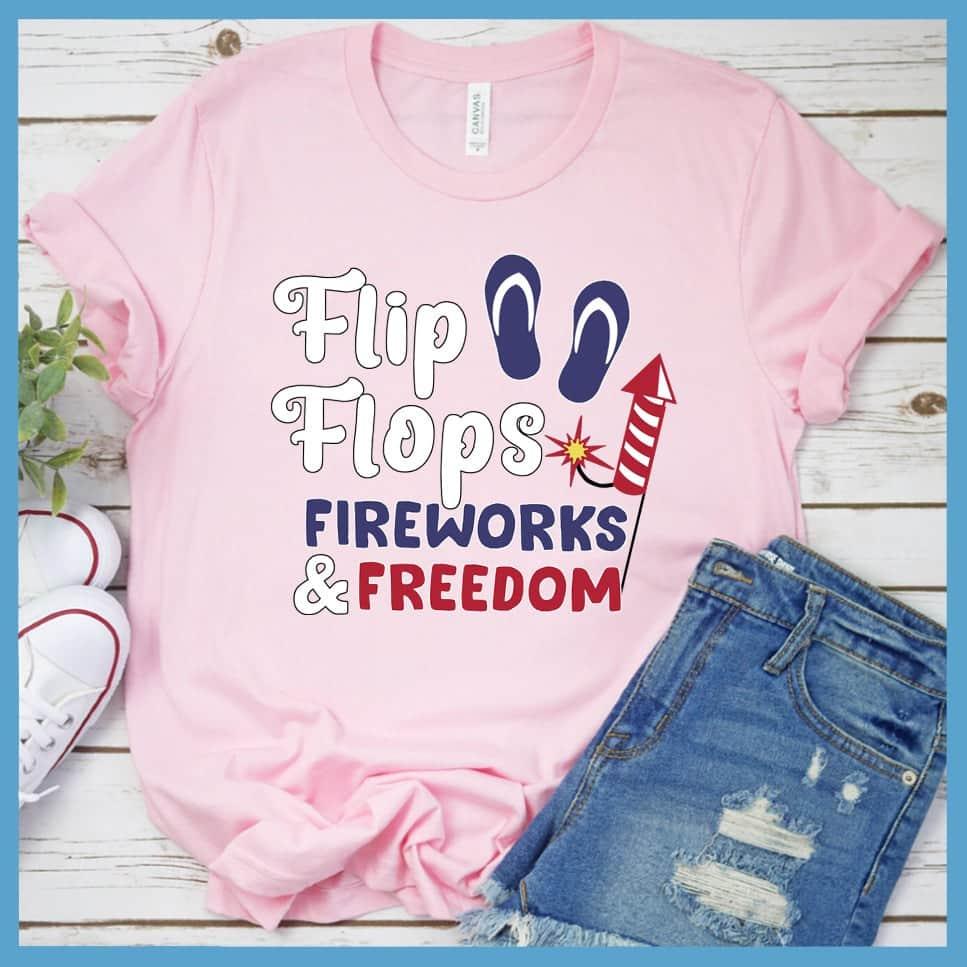 Flip Flops Fireworks and Freedom Colored Print T-Shirt - Brooke & Belle