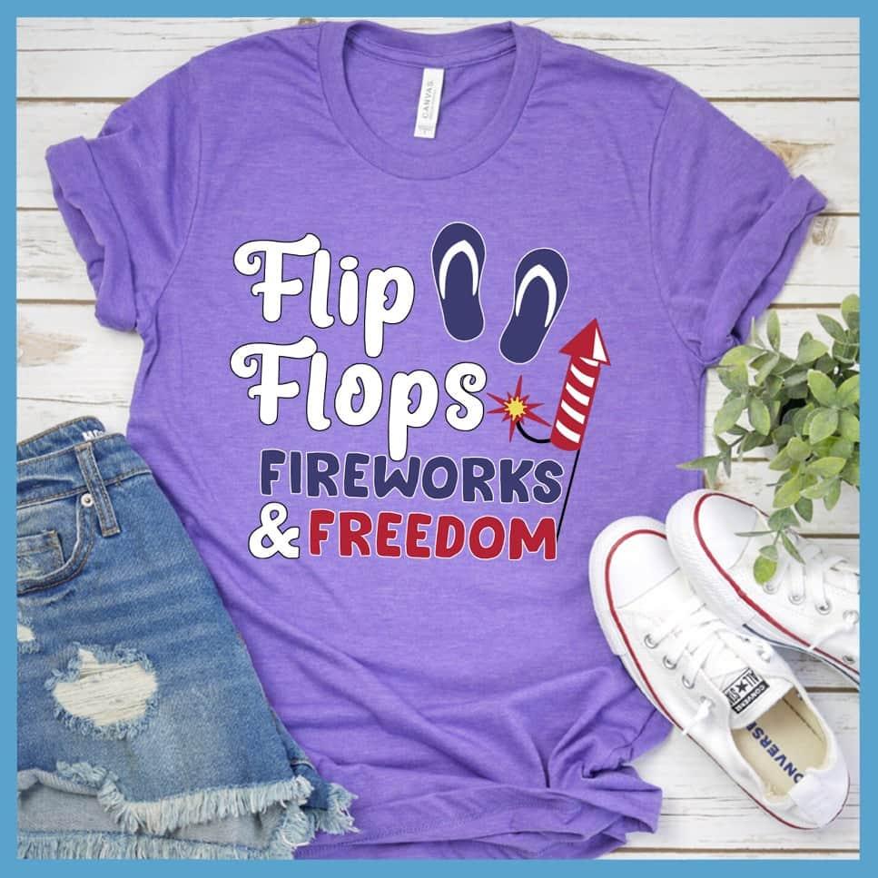 Flip Flops Fireworks and Freedom Colored Print T-Shirt - Brooke & Belle