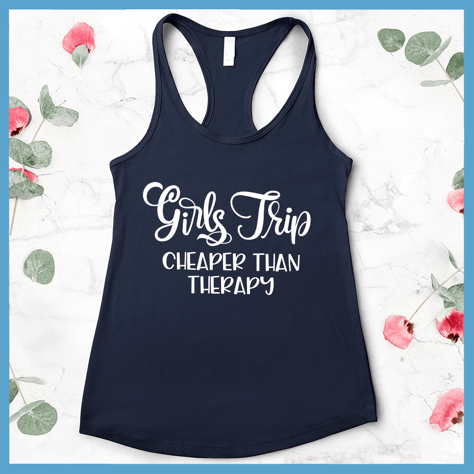 Girls Trip Tank Top Navy - Stylish Girls Trip sleeveless tank top with fun friendship quote design