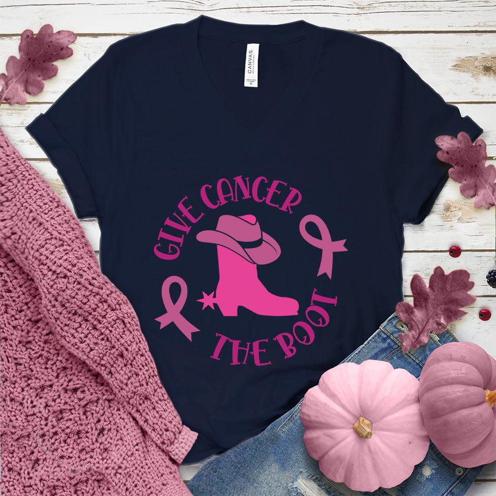 Give Cancer The Boot Version 3 Colored Edition V-Neck - Brooke & Belle