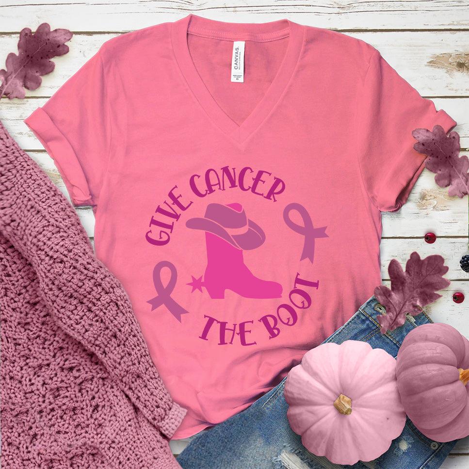 Give Cancer The Boot Version 3 Colored Edition V-Neck - Brooke & Belle