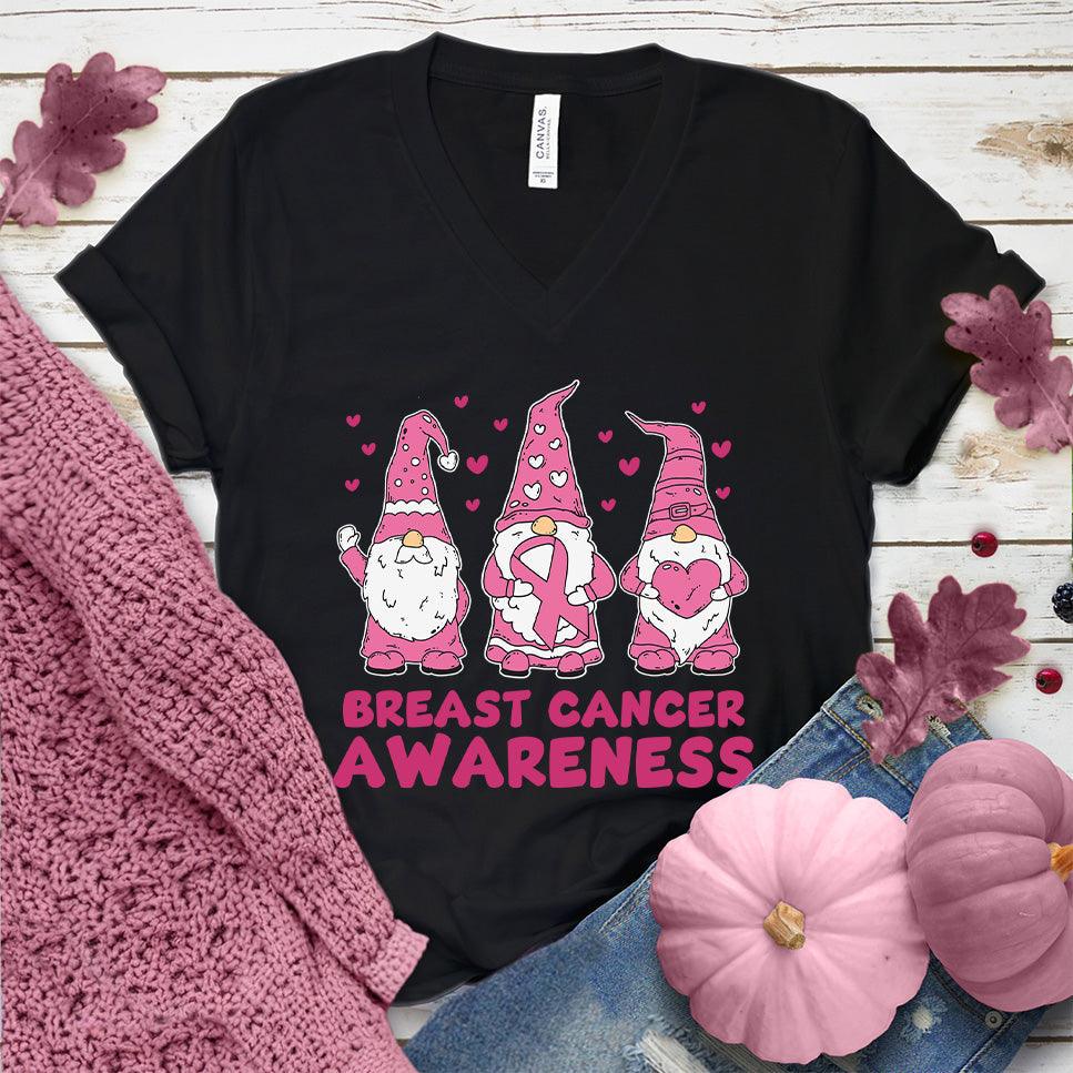 Gnomes Breast Cancer Awareness Colored Edition V-Neck - Brooke & Belle