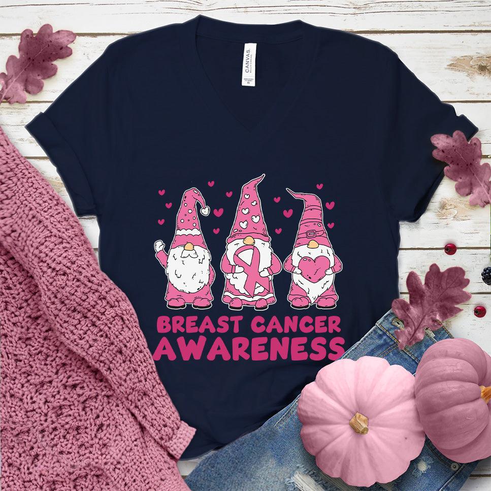 Gnomes Breast Cancer Awareness Colored Edition V-Neck - Brooke & Belle