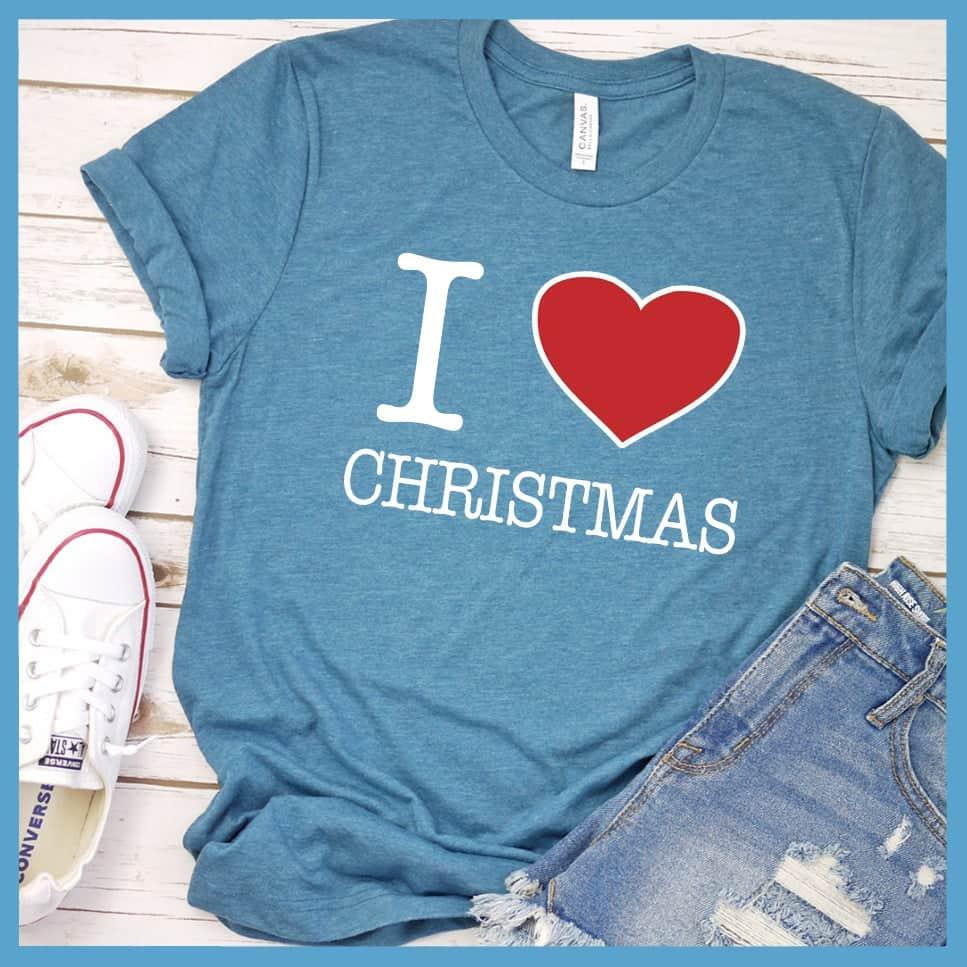 I Heart Christmas Colored Print T-Shirt