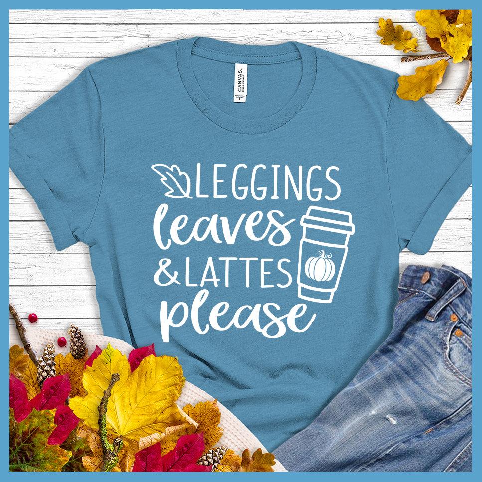Leggings Leaves and Lattes Please T-Shirt