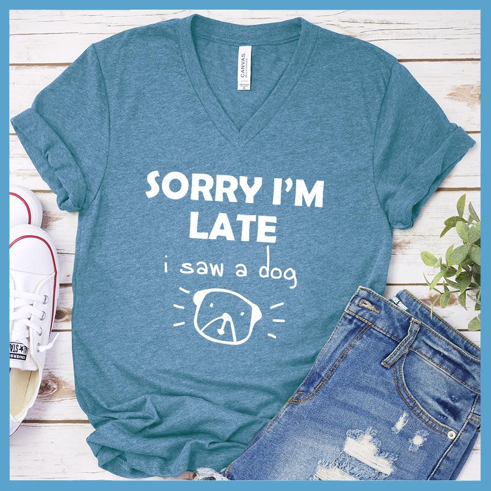 Sorry I'm late I Saw A Dog V-Neck - Brooke & Belle
