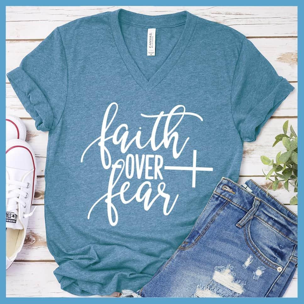 Faith Over Fear V-neck - Brooke & Belle