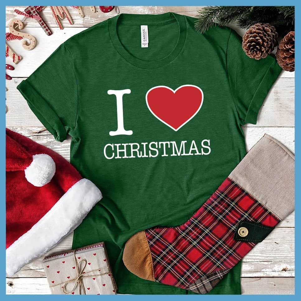 I Heart Christmas Colored Print T-Shirt