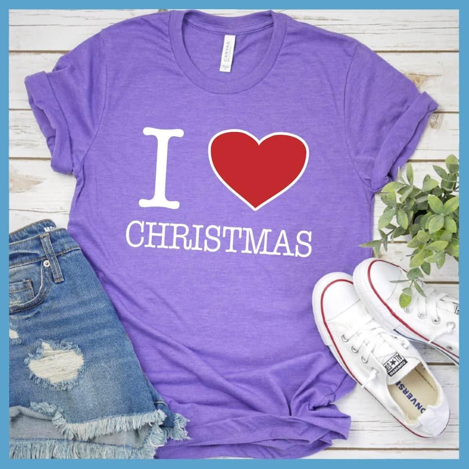 I Heart Christmas Colored Print T-Shirt