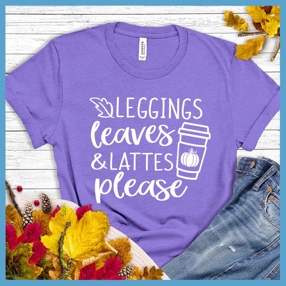 Leggings Leaves and Lattes Please T-Shirt