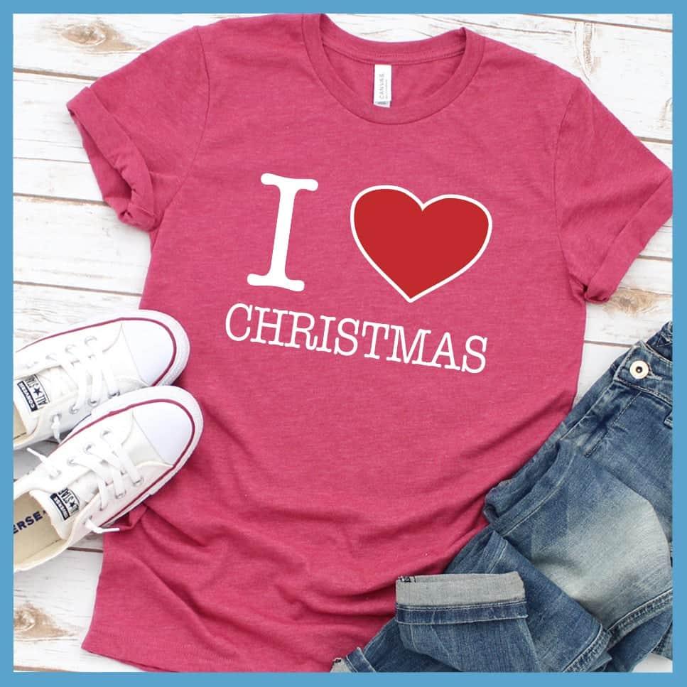 I Heart Christmas Colored Print T-Shirt