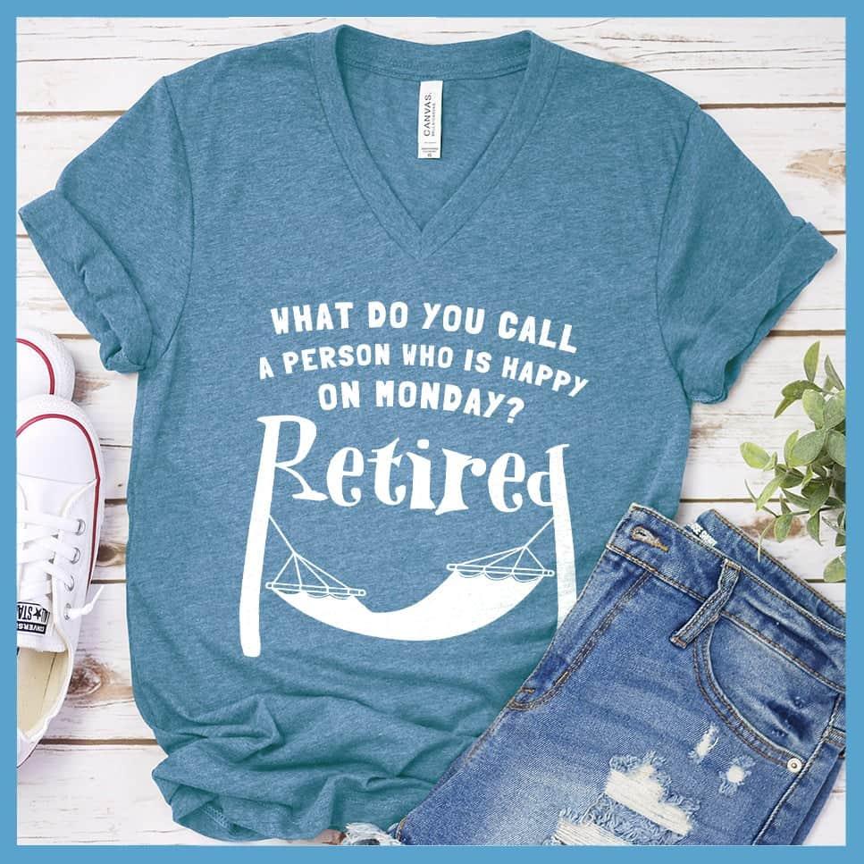 A Person Who Is Happy On Monday V-neck - Brooke & Belle