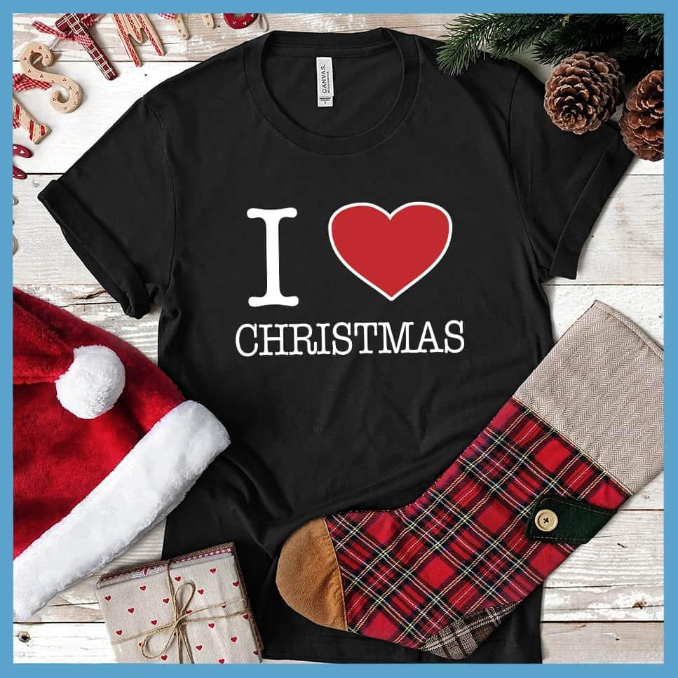 I Heart Christmas Colored Print T-Shirt