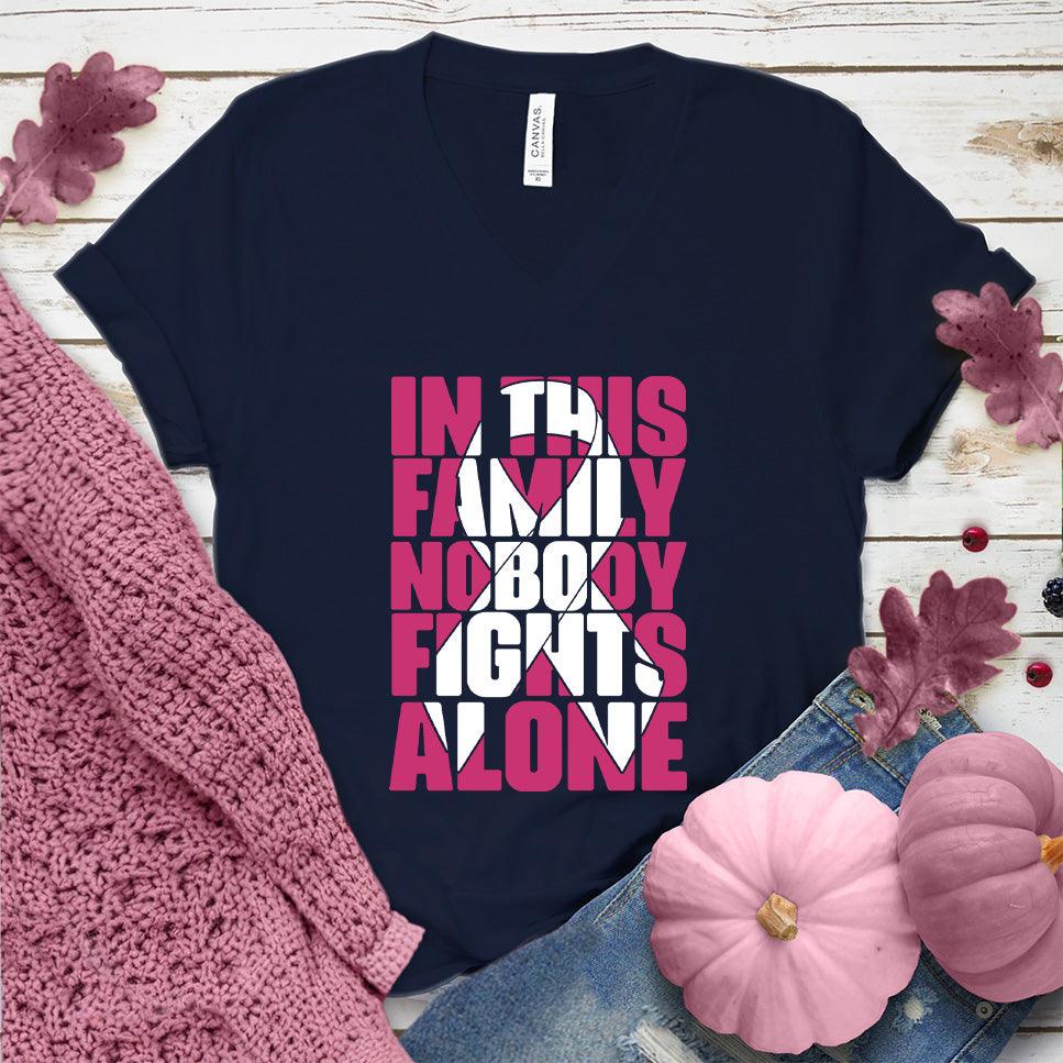In This Family Nobody Fights Alone Version 2 Colored Edition V-Neck - Brooke & Belle