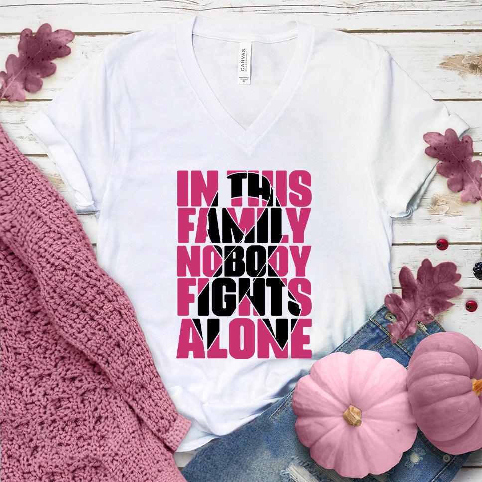 In This Family Nobody Fights Alone Version 2 Colored Edition V-Neck - Brooke & Belle