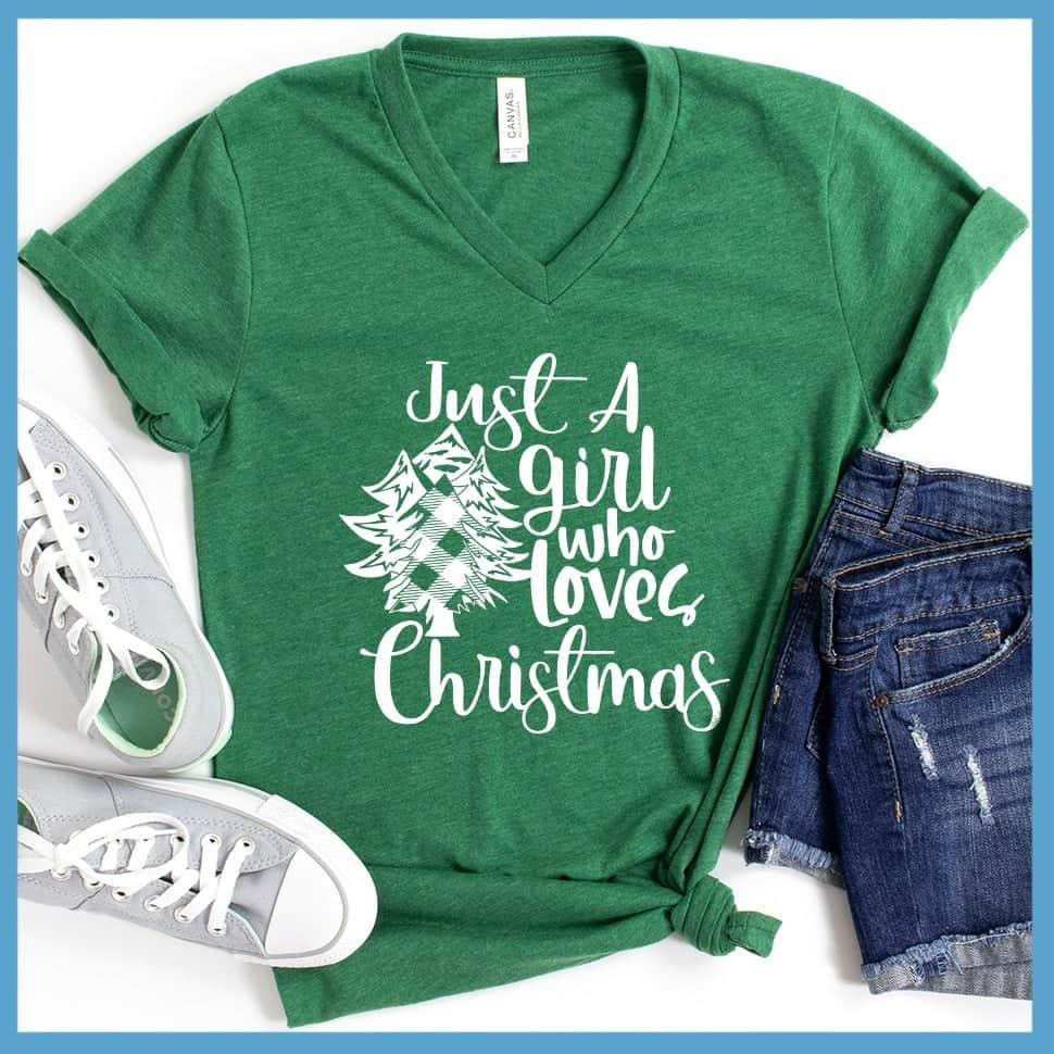 Just A Girl Who Loves Christmas V-Neck - Brooke & Belle